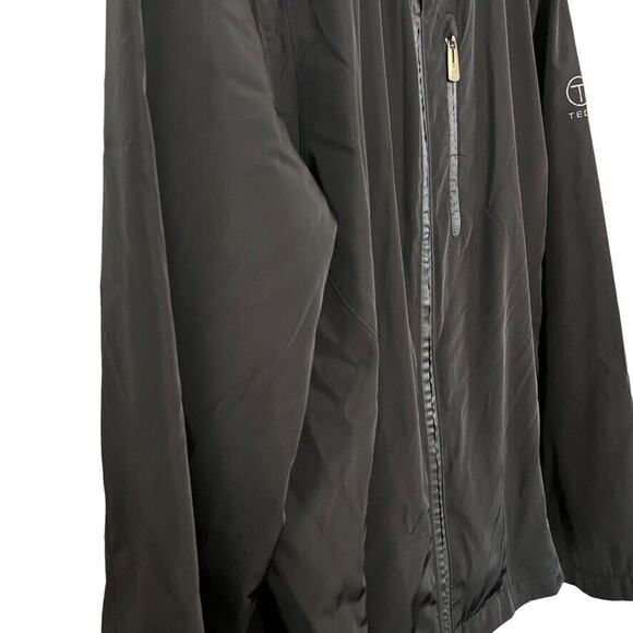 T Tech by Tumi Mens Black Full Zip Hooded Packable Jacket Windbreaker sz L - Picture 3 of 16